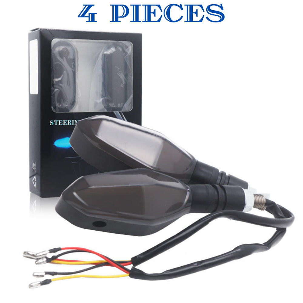 Clignotants LED universels pour moto avec projecteur de sol