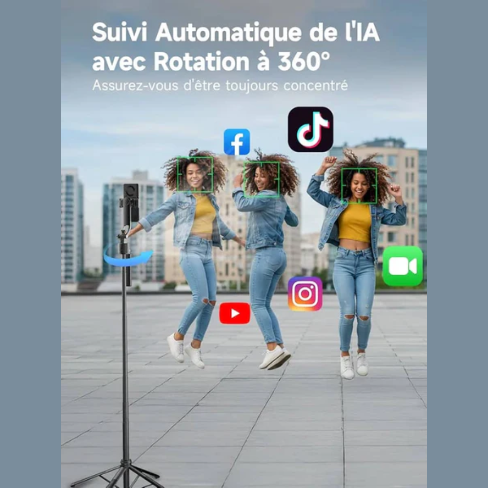 Trépied Selfie Stick avec Suivi IA