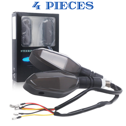 Clignotants LED universels pour moto avec projecteur de sol