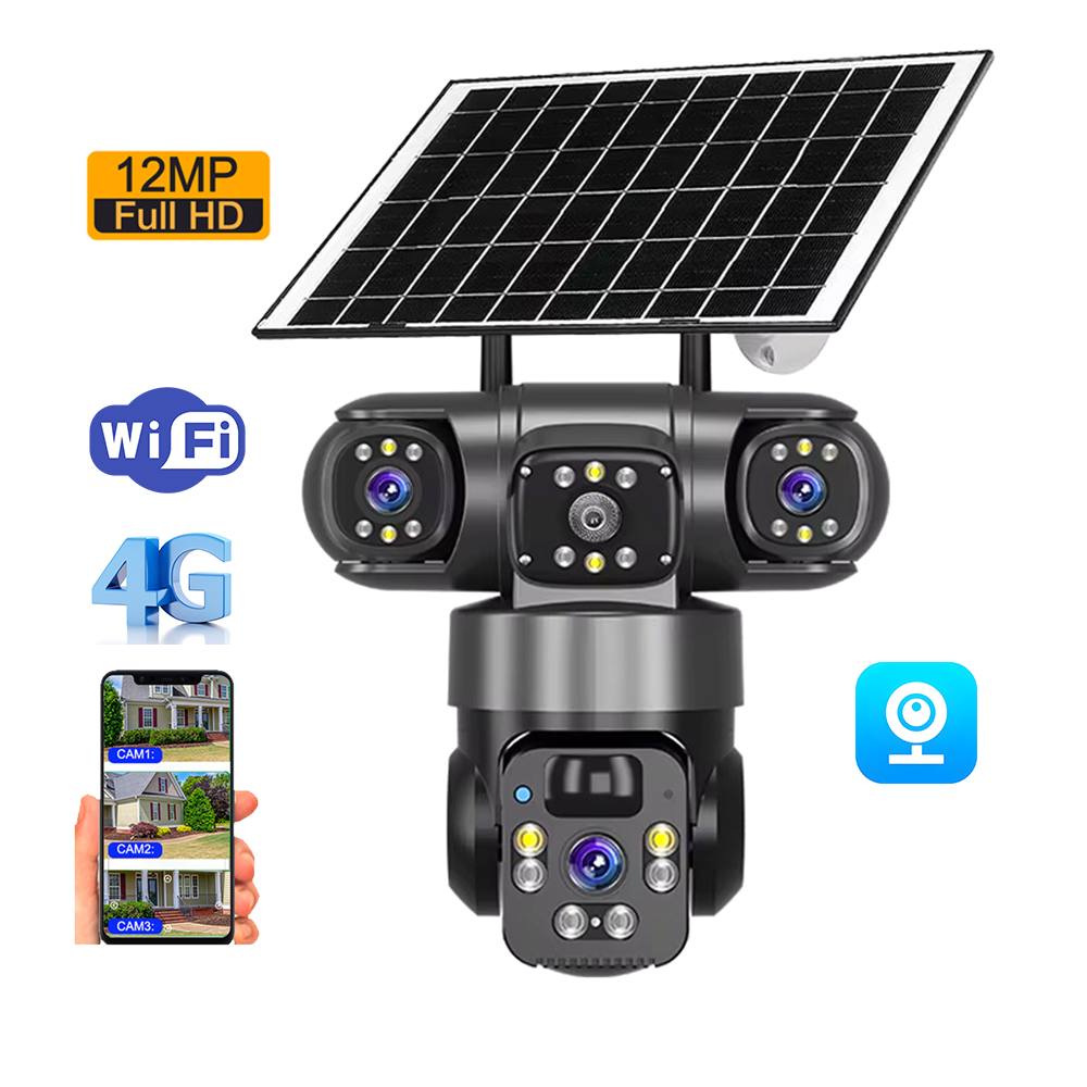Caméra de Surveillance Solaire 12MP 11ᵉ Génération