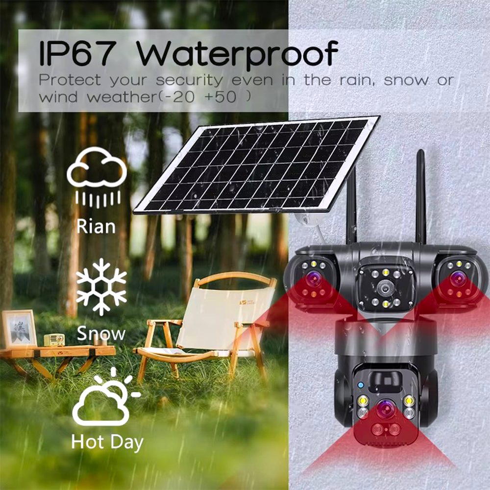 Caméra de Surveillance Solaire 12MP 11ᵉ Génération